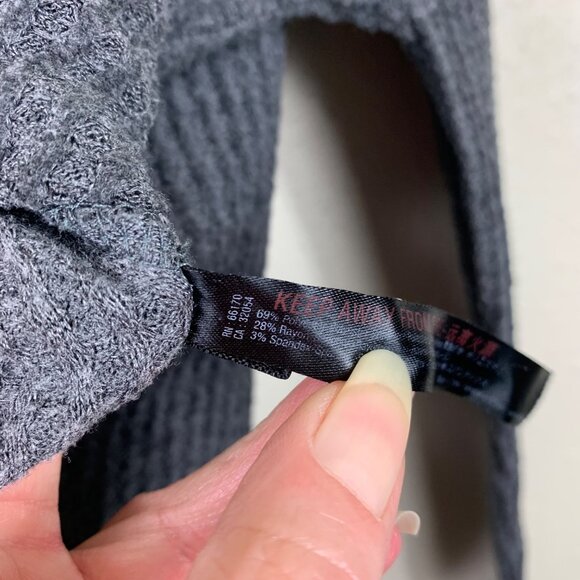 UO Out From Under Gray Tie Front Thermal Tunic Top Size XS - Picture 5 of 6